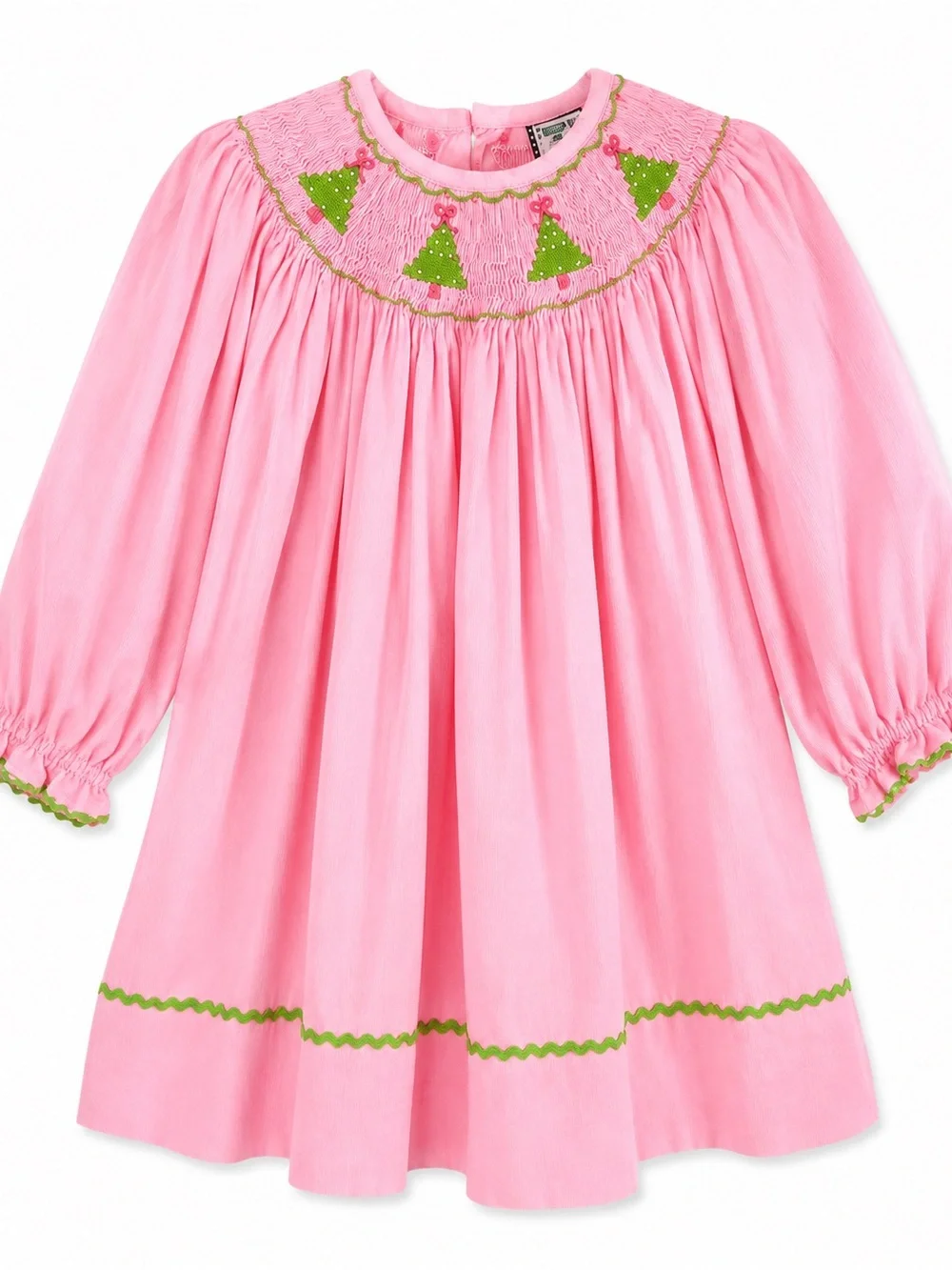 Shrimp & Grits Kids 2T Pink Smocked Christmas Tree Holiday Dress